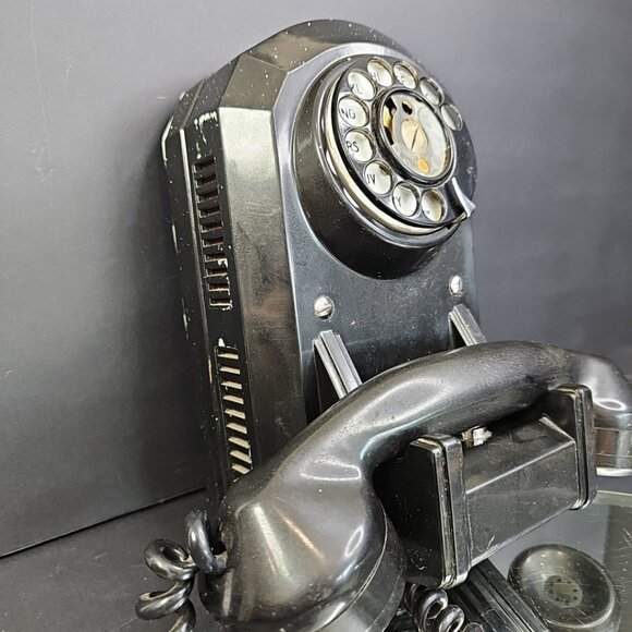 Vintage Black Automatic Electric AE50 Rotary Wall Telephone Needs Cleaning - Picture 3 of 16